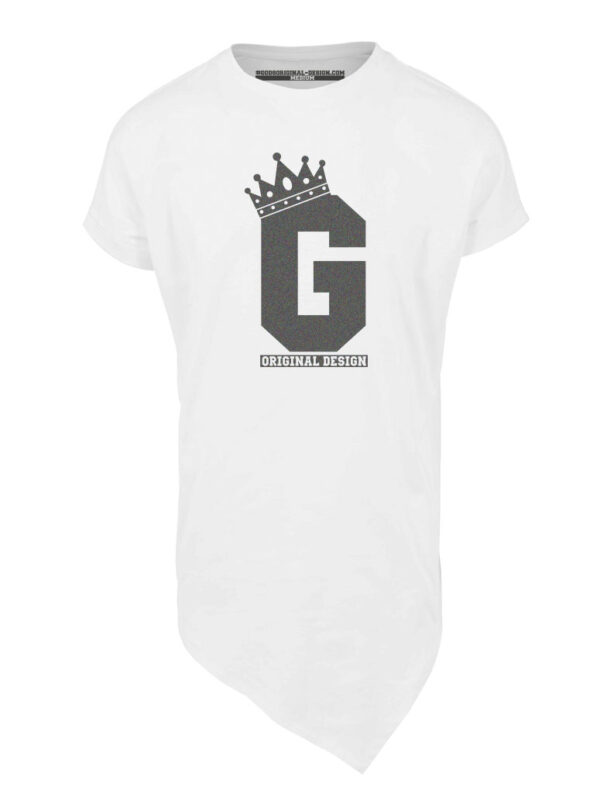 Asymetric Long Tee White G-Crown Front