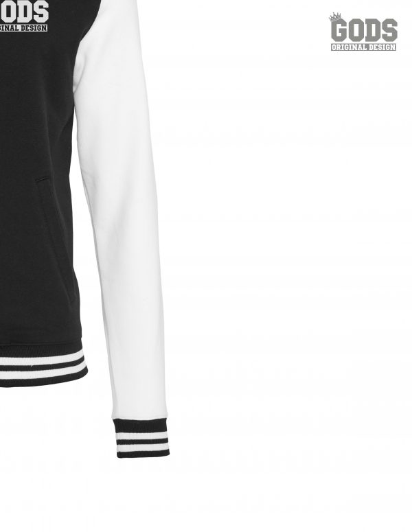 College jacket black and white mouw white 07