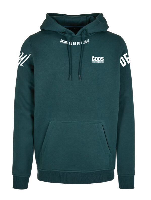 Bottle green x White Front Hoodie