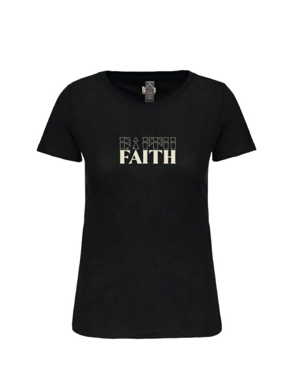 Faith Ladys Tee Black Front